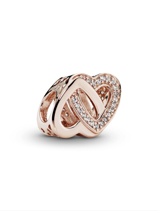Pandora Jewelry - PANDORA Rose interlocked hearts charm with clear cubic zirconia